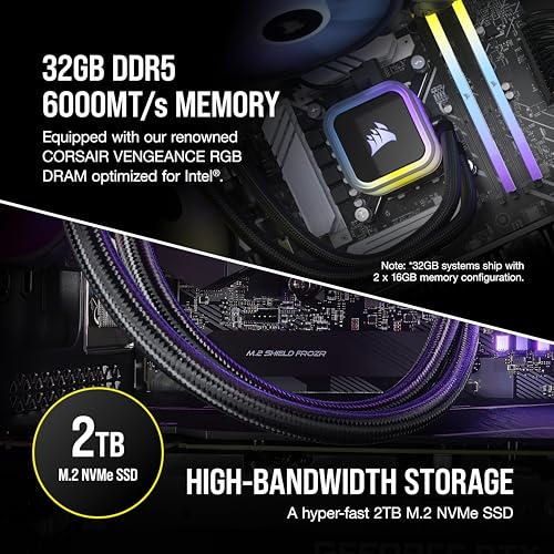 Image of Corsair Vengeance i7500 Series Gaming PC - Liquid Cooled Intel Core i7 14700KF CPU - NVIDIA GeForce RTX 4080 Super GPU - 32GB Vengeance RGB DDR5 Memory - 2TB M.2 SSD - White