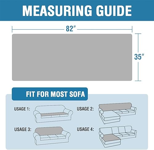 Miniatura 3 de H.VERSAILTEX Funda de felpilla de felpa para cama de perro, funda gruesa y suave para sofá de 3 cojines, funda antideslizante para sofá de 3 plazas,