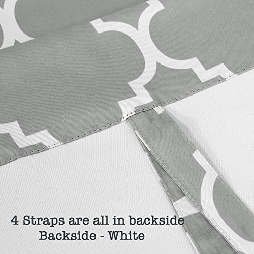 H.versailtex Beautiful Quatrefoil Dove Pattern Thermal Insulated Blackout Tie Up Panel, Rod Pocket Home Fashion Balloon Shade For Small Window, W42 X L63 Inch-Dove(Set Of 1) #TOP4