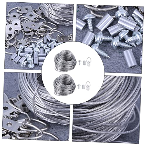 Image of 2sets Photo Frame Hanging Hook Kit Wire Rope Easy Install Picture Frame Fasteners Resistant Hardware for Home Decoration Wall Art Display