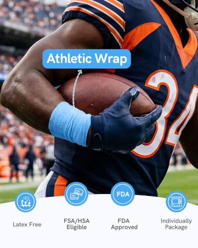 Image of FriCARE Self Adhesive Bandage Wrap, Medical Tape in First Aid Kit, Ocean | Elastic Cohesive Bandages for Sports /Vet /Wrist Ankle Wounds, 2 Inches X 5 Yards, Latex-free 6 Rolls