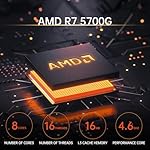 Computer Desktop PC AMD Ryzen 7 5700G Up to 4.6GHz Prebuilt PC 16G RAM DDR4 1TB M.2 SSD ARGB Fan Computer Tower - Image 3