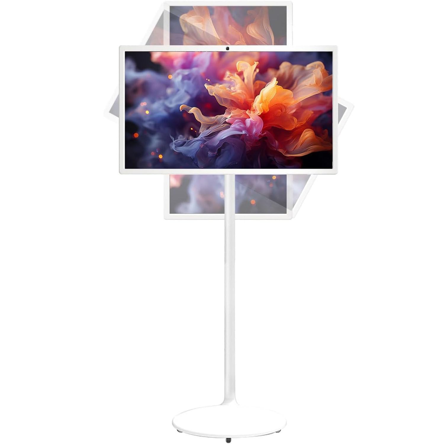 GEJLELDS 21.5"/24"/27"/32" Portable Rolling Tv, 1080p/4k Smart Portable Wireless Touch Screen Tv On Wheels, 4+64gb/8+128gb,With Large Display, Larger Battery Up To 5-8hr,60hz Refresh Rate 24in-8G128G