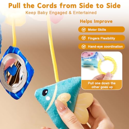 Image of SNOWIE SOFT Baby Toys for 6 to 12 Months Soft Stuffed Cartoon Cute Crab Plush Toys, Assorted Squeaky Sound Toy Pendants, Open Ring Clasp Hanging Toddler Crib Toys New Born Baby Gifts