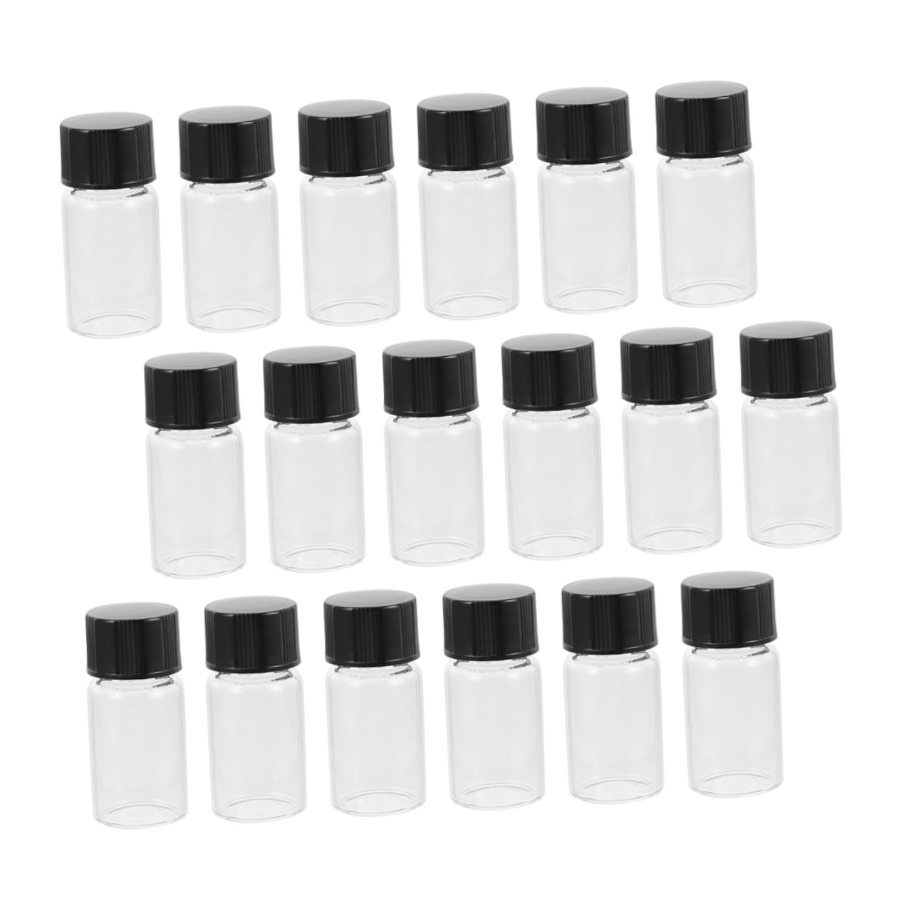 HOMOCONO 20pcs Glass Bottle Empty Reagent Bottle Liquid Storage Bottle Powder Container Mini Containers Sample Bottles Powder Tubes Empty Carafe with Lids Clear Container with Lid Sampling