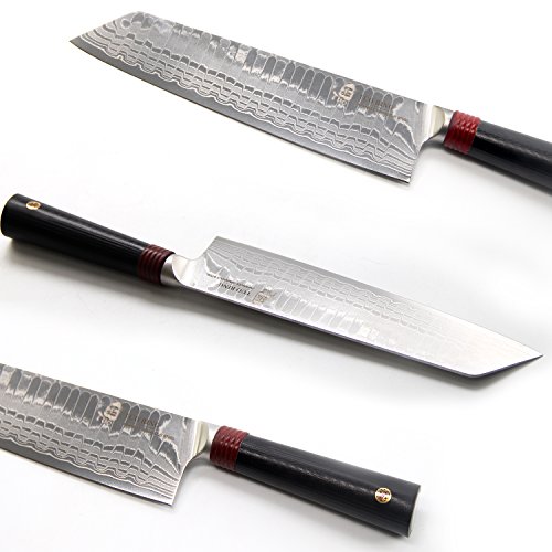TUO Damascus Kiritsuke Chef knife 8.5 inch - Japanese Damascus AUS-10 67-layers - Dragon Pattern - Dishwasher Proof G10 Handle - Ring-D Series - Thumbnail 4
