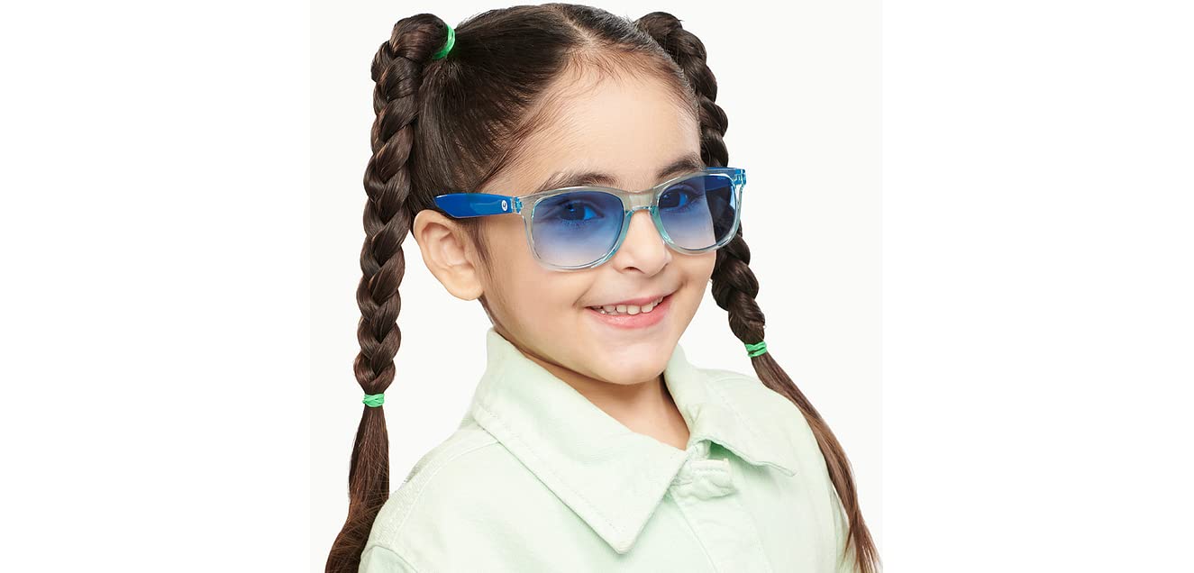 Hooper By Lenskart | Full Rim Square Kids Sunglasses | 100% UV Protected | For Boys & Girls (Age 5-8 yrs) | HP S14898M (Blue) - Image 4 thumbnail