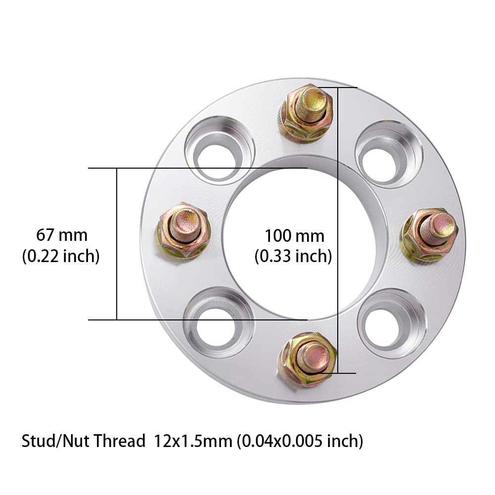Joints Moyeu Roue Élargis 4 Pièces Adaptateur D'entretoise De Roue De Voiture 30MM Épaisseur PCD 4x100 Alésage Central 67MM Filetage M12x1.5 Moyeu Centré 4 Pattes
