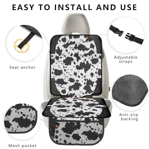 Image of Car Seat Protector for Child Car Seat, 2 Pack Baby Car Seat Covers with Mesh Pockets & Non-Slip Backing 600D Durable Seat Protector