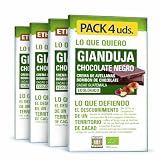 Pack 4x Chocolate Vegano Negro Bombón Gianduja Guatemala Ethiquable Bio 100 g | 4 Tabletas (Total 400 g) | Cacao Ecológico y Crema de Gianduja | Sabor Gourmet