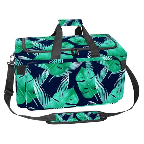 Grand sac de sport 30L motif floral vert multicolore avec organiseur de voyage de 25x48x26cm
