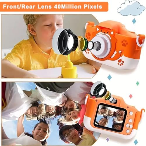 Upgrade Kids Selfie Camera, Christmas Birthday Gifts for Girls Age 3-9, HD Digital Video Cameras for Toddler, Portable Toy for 3 4 5 6 7 8 Year Old Girls with 32GB SD Card - Orange 7 51yObjv1L5L. AC