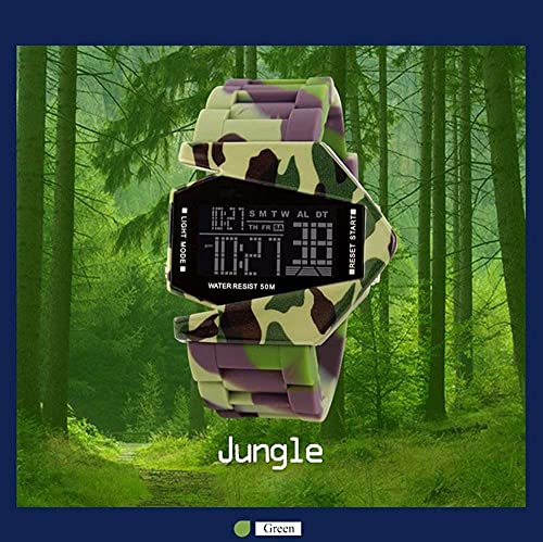 FANMIS Military Cool LED Display Colorful Light Digital Hunter Camo Silicone Sport Stealth Fighter Style Watch4