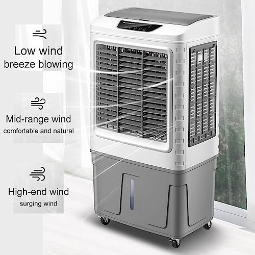Przenośna Chłodnica Powietrza Parowego, Klimatyzator Mobilny O Mocy 200 W Z 3 Prędkościami, Zbiornikiem 55 L I 4 Lodówkami Do Użytku Domowego, Biurowego I W Akademiku,47x34x98cm/18.5x13.4x38.6in-