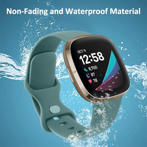 Image of Meliya Soft Strap for Fitbit Versa 4 / Versa 3 / Sense 2 / Sense(Watch Not Included), Flexible Premium Elastomer TPU Adjustable Watch Straps, Sport Replacement Band for Women Men
