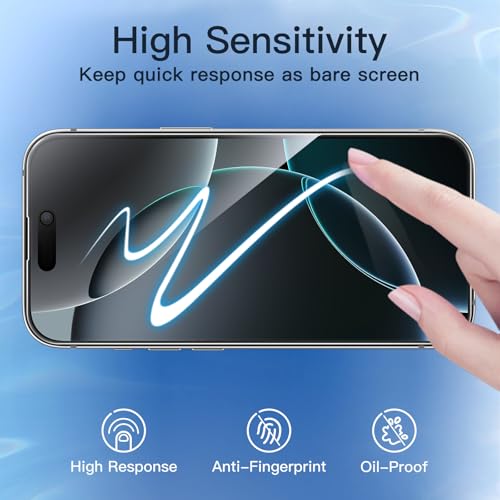 Image of JETech Privacy Full Coverage Screen Protector for iPhone 16 Pro 6.3-Inch, Black Edge Anti-Spy Tempered Glass Film with Easy Installation Tool, Case-Friendly, 2-Pack