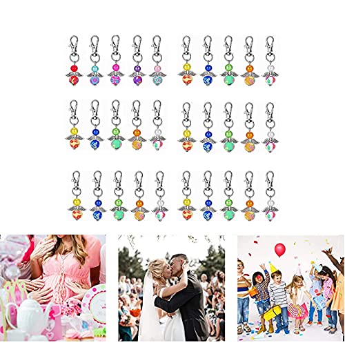 ZEEREE 30 stuks beschermengelhangers creatief hart beschermengel sleutelhangers, gastgeschenk doop, hanger decoratie voor bruiloft, verjaardag, communie, oogstfeest, Kerstmis - Image 3