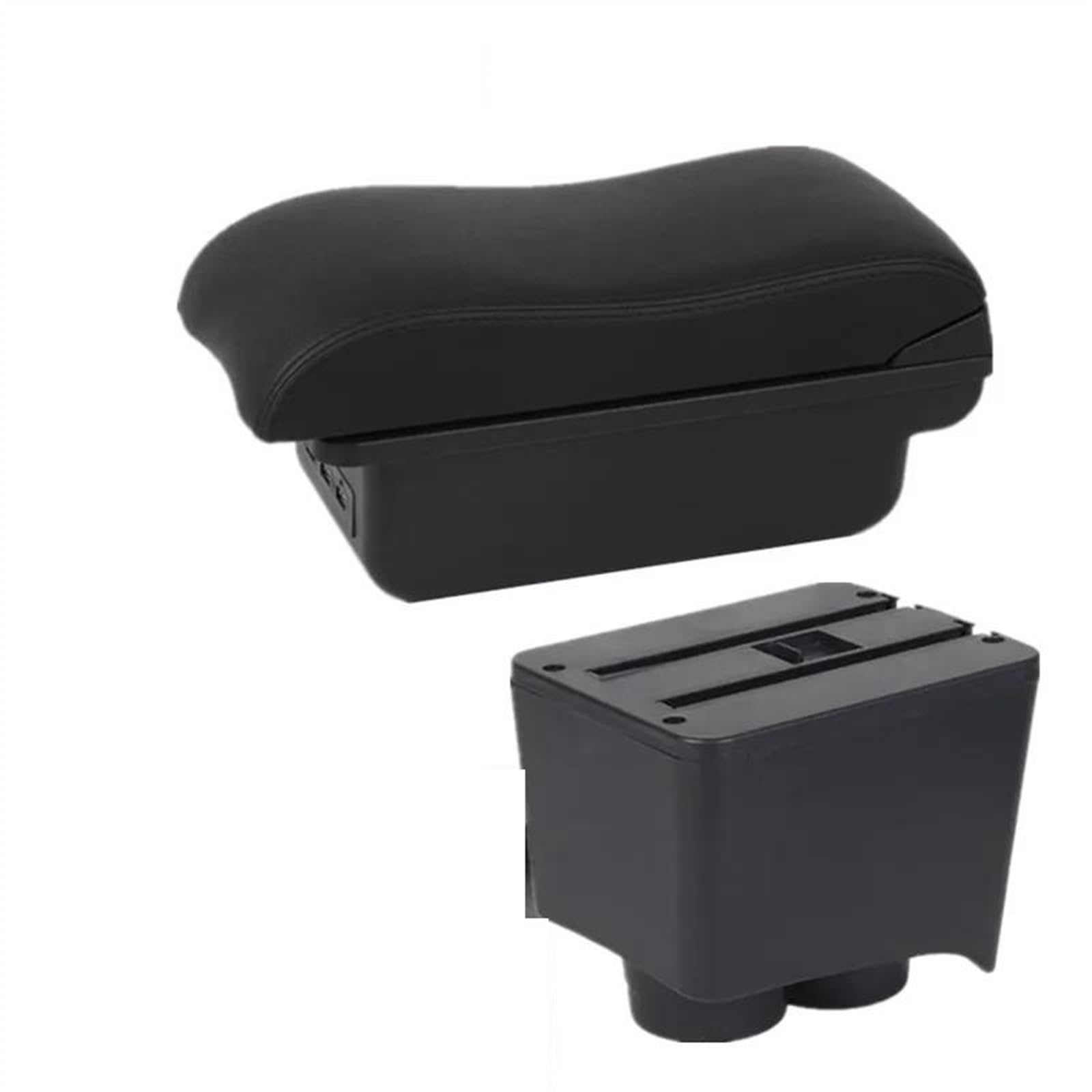 NOHEEU Car Armrest Box 2002-2009 Interior Retrofit Storage Accessories For Polo 9N 3 Mk4(B2 black line 3USB)