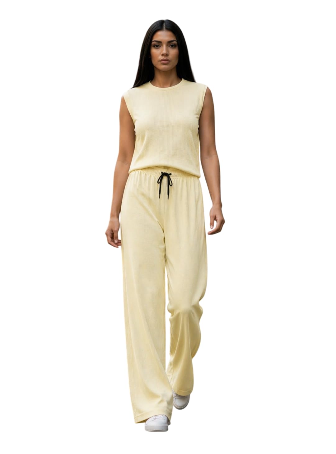 Women's Cotton Tracksuit | Wafle Knit Stylish Co-ords with Trackpants | Comfortable All-Season Activewear-BZ.2-picture-42