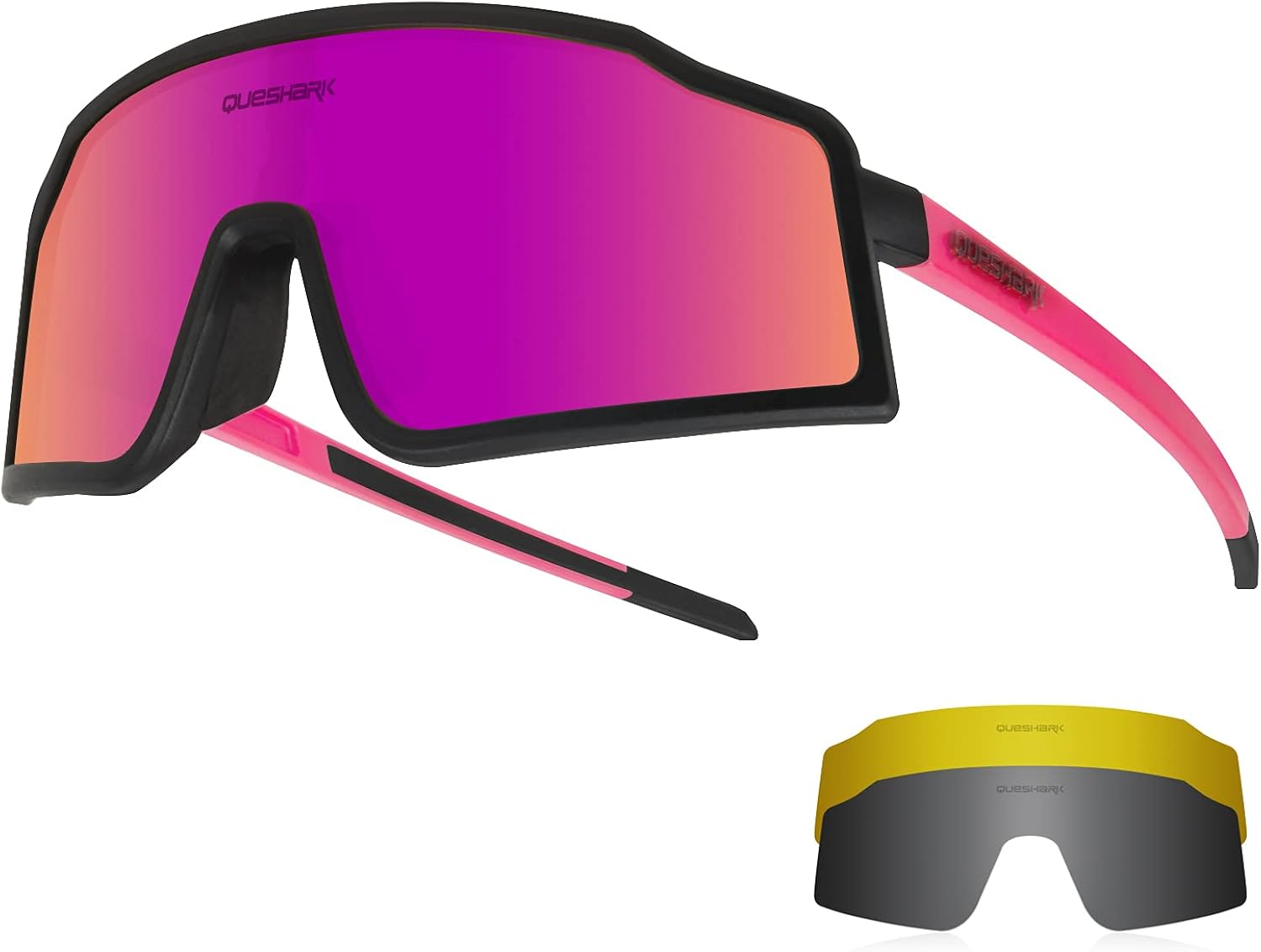 Queshark Polarized Sports Sunglasses with 3 Interchangeable Lenses,Mens  Womens Cycling Glasses,Baseball Running Sunglasses : Clothing, Shoes \u0026  Jewelry - Amazon.com