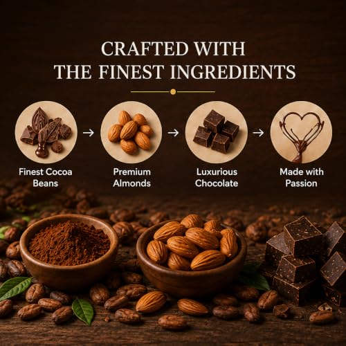 Image of Premium Chocolate Gifts | Handmade Gift Hamper | Almonds Chocolate (12 pcs Truffle Coated Almonds)
