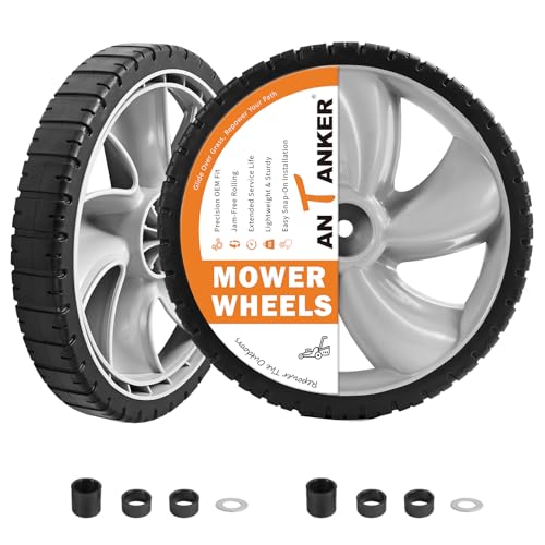 Antanker Lawn Mower Wheels, 12 inch Rear Wheels Arnold 490-324-0002 12x1.75' Plastic Mower Wheel Replaces for Craftsman, Husqvarna, Poulan Pro, Honda, Brute, Yard Machines (2 Pack)