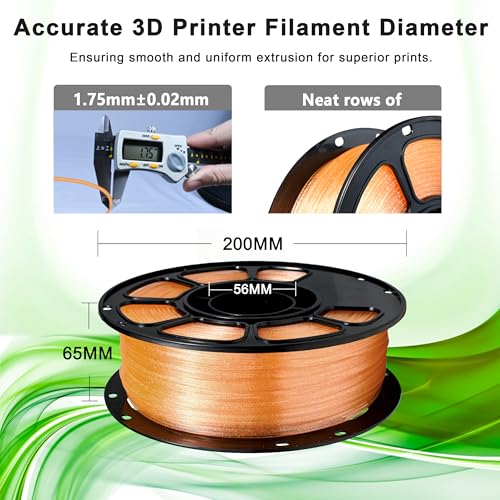Image of iBOSS PLA Plus Transparent 3D Printer Filament, Transparent Glitter Orange PLA+ Filament 1.75 mm Dimensional Accuracy + /- 0.02mm, Clear 3D Printing Filament 1KG Fit Most 3D Printers