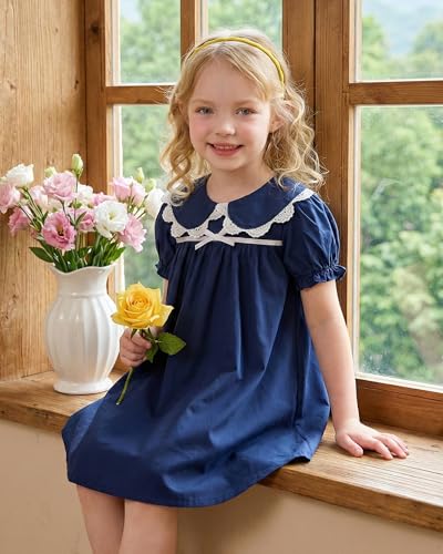 Image of Kucnuzki Baby Girl Clothes Cute Spring Summer Sun Dresses Toddler Casual Puff Sleeve Floral Dress Girls Summer Outfits