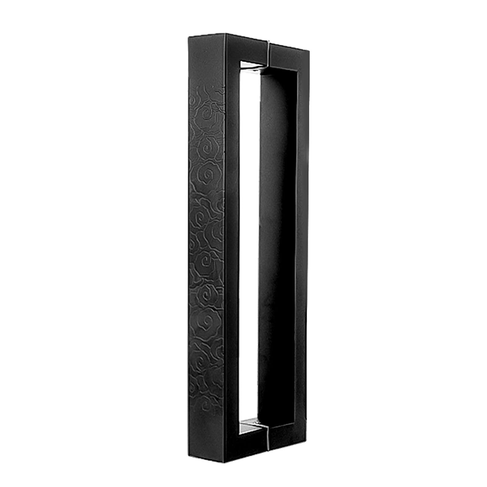 ADGCFKOP Shower Door Handle,ic Barn Door Handles,Sliding Push Pull Door Shower Glass Door Pulls Handles Large Rectangle Gate Rod with Pattern Carve(Dumb Black,Length 80cm(31.5inch))
