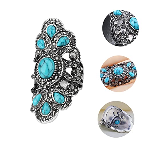 Bague en agate vintage pour femme : un bijou rétro élégant en alliage de zinc - 7