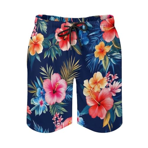 Swimming Board Shorts for Men, Mesh Lining Drawstring Swim Trunks Quick Dry Beach Shorts with Pocket