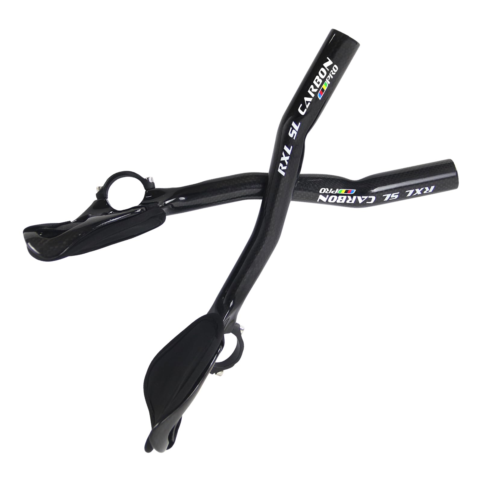 RXL SL Manubrio Bicicletta 31.8 Manubri TT 340mm Manubrio in Carbonio Aero Appendici Manubrio MTB per Mountain Bike o Road Bike 3K Lucido