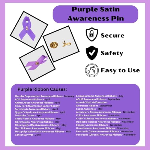 Image of 1 /2 /5 /10 /25 /50 /100pcs Satin Awareness Ribbon Pins (Pick your color), for Cancer & Disease Awareness, Bulk Quantities for Fundraising, Events, Gift Giving