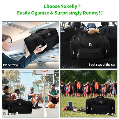 Image of Sports Duffel Bag 26 Inch Travel Gym Duffle - Black