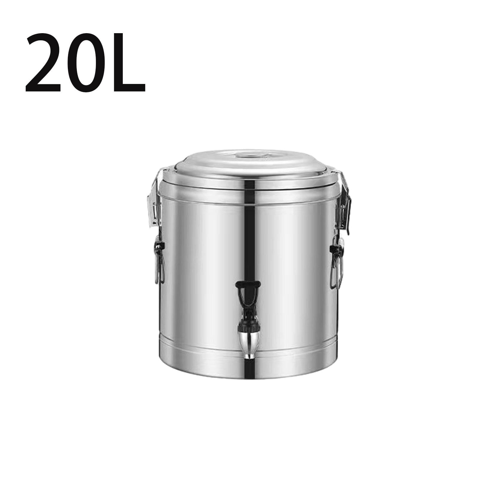 Dispensador de Bebidas Frías Y Calientes, Barril Aislado de Acero Inoxidable, Cubo para Sopa, Leche Y Té, Ideal para Fiestas, Tiendas de Té Y Cafeterí, 20L