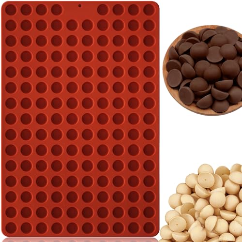 HKNMTT Moldes de silicona con forma de semiesfera, 148 cavidades, moldes redondos para hornear para perros, aperitivos, caramelos, chispas de chocolate, galletas, cera, yogur, derretido, aptas para