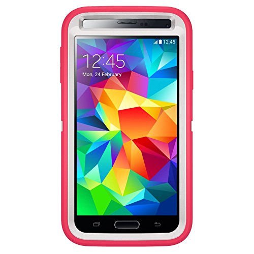 OTTERBOX DEFENDER SERIES Samsung Galaxy S5 Case - Retail Packaging - Neon Rose (Whisper White/B