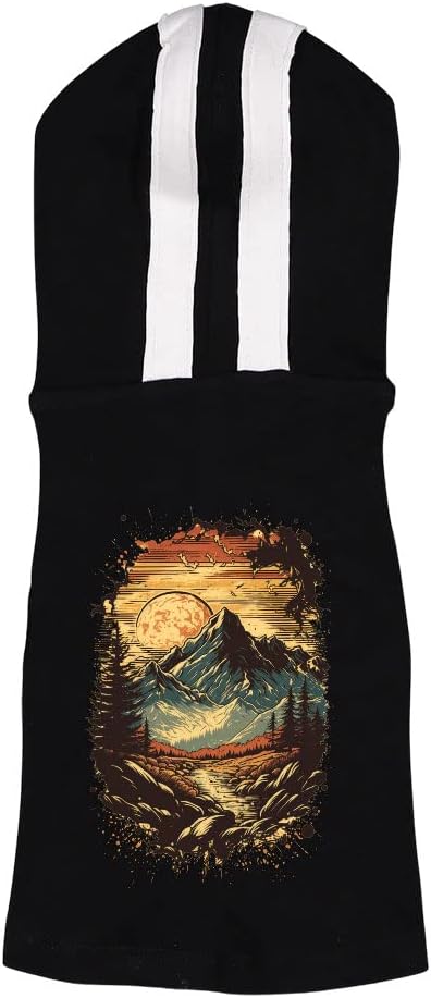 Vintage Mountain Dog Shirt with Hoodie - Retro Dog Hoodie - Landscape Dog Clothing - Gray White, 2XL