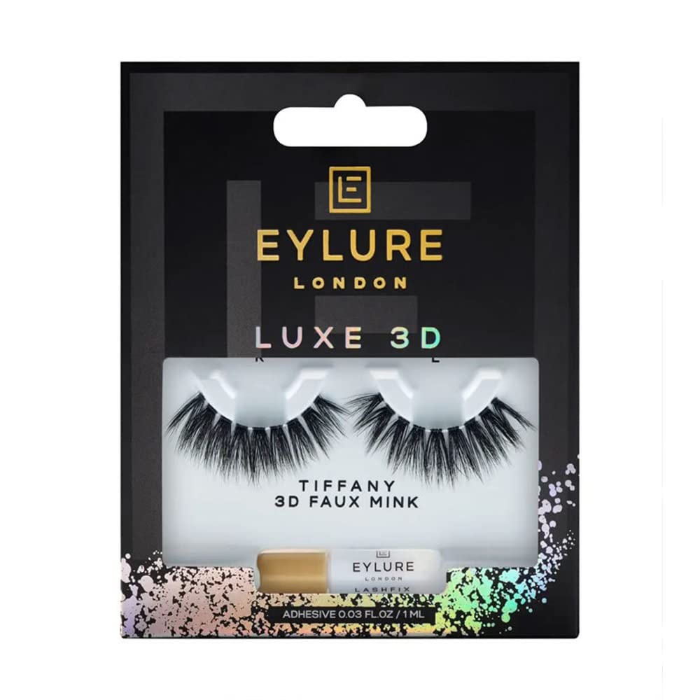 EylureLuxe 3D Tiffany False Eyelash Pair, Soft Synthetic Fiber, Tiffany Color