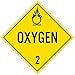 NMC DL7P100 Oxygen 2 Dot Placard Sign