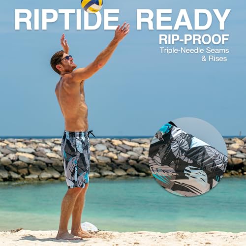 Image of Kanu Surf Men's Big Viper Extended Size Stripe Swim Trunk