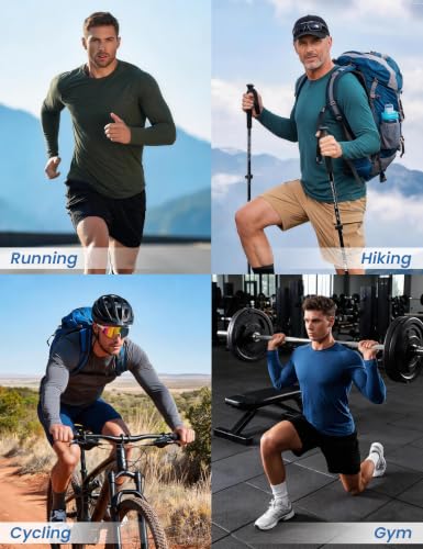 Image of MLYENX 7 Pack Long Sleeve Shirts for Men Sun Protection Quick Dry