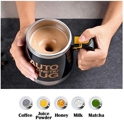 CuteInnovation Rechargeable Self Stirring Mug - Magnetic Electric Auto Mixing Stainless Steel Cup for Office/Kitchen/Travel/Home Coffee/Tea/Hot Chocolate/Milk-390 ml/13.2 oz(Blue) - Image 5