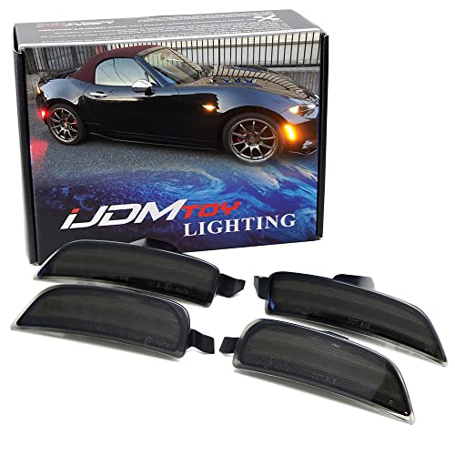 iJDMTOY Smoked Lens Amber/Red Full LED Side Marker Light Kit Compatible With 2016-up Mazda MX-5 Miata, Powered by Total 98-SMD LED, Replace OEM Sidemarker Lamps iJDMTOY Smoked Lens Amber/Red Full LED Side Marker Light Kit Compatible With 2016-up Mazda MX-5 Miata, Powered by Total 98-SMD LED, Replace OEM Sidemarker Lamps