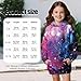 Psaytomey Hoodies for Girls Oversized Purple Galaxy Pullover Sweatshirt Fall Winter Fashion Casual Long Sleeve Hoodies Toddler Kids Long Pullover Tops with Pockets