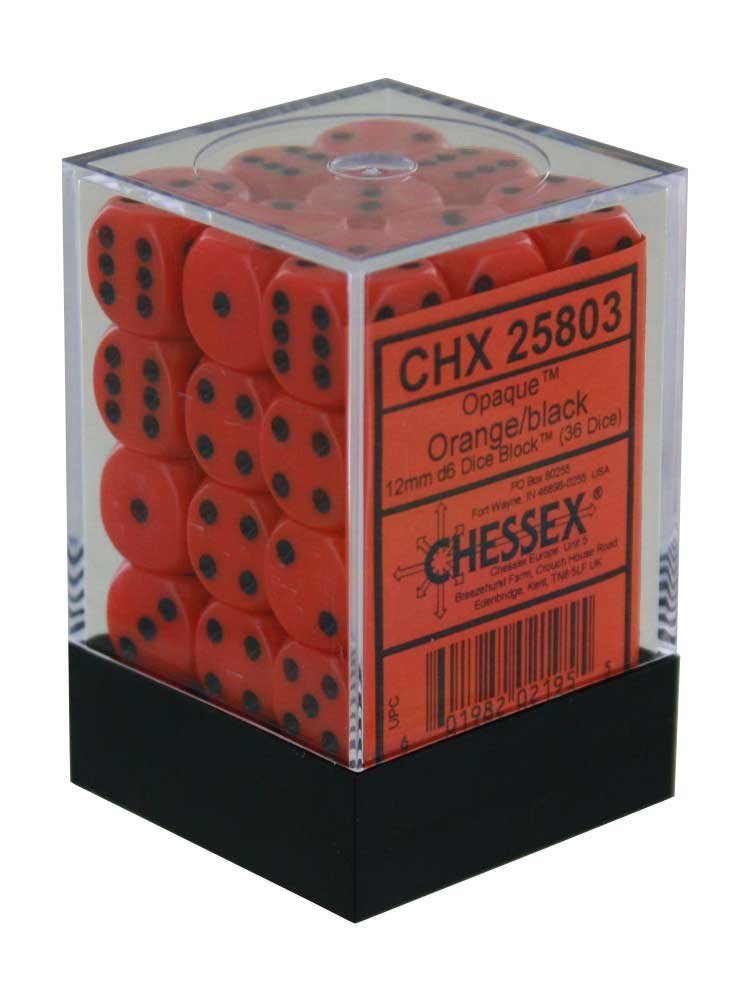D6 12mm Orange w/Black (36)