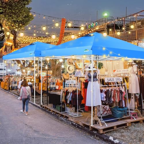 Image of COBIZI 9x9 Pop Up, Canopy Tent 10x10 for Parties, Backyard, Commercial, Waterproof and Portable Instant Shelter UV50+ Outdoor Canopy Gazebo
