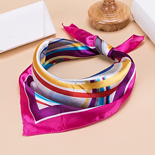 Women's Men's Small Square Mulberr𝐲 Silk Satin Scarfs Hair Head Scarf Silk Head Scarf for Women Western (E, One Size)2