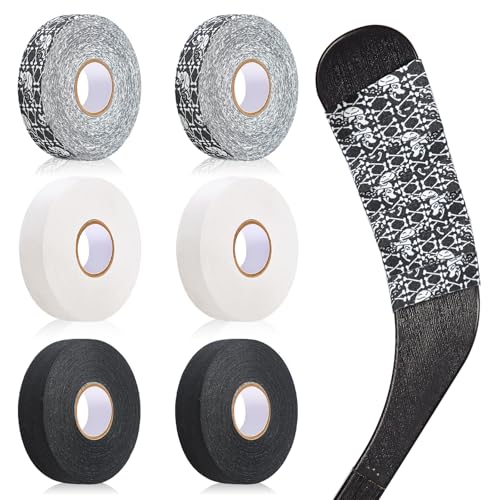 Deekin 6 Rolls Hockey Tape USA Flag Camo Lacrosse Stick Tape Waterproof Non Slip Hockey Athletic Sports Stick Baseball, 1'' x 27 Yards/Roll (Dark,Vivid)