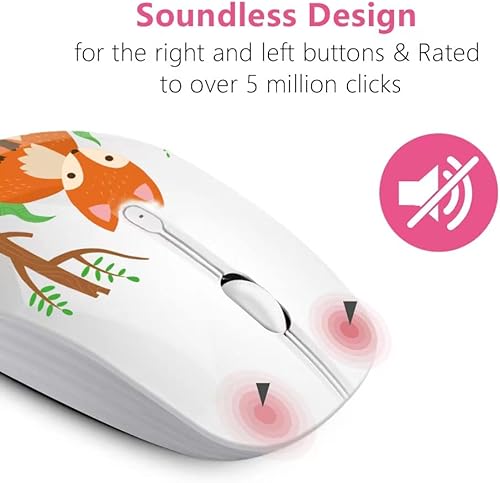 Miniatura 2 de Mouse inalámbrico con nano receptor para PC, portátil, portátil, computadora, MacBook, menos ruido, ratones ópticos móviles portátiles (foco)